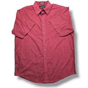 Croft&barrow Button Down Shirt Short Sleeve Red Plaid Size 16.5